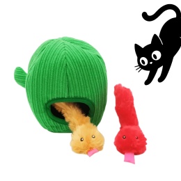 ZippyClaws pluszowy kaktus z dwoma wężami interaktywna zabawka dla kota