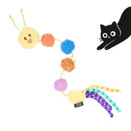 ZippyClaws PomPom Caterpillar pluszowa kolorowa gąsienica z kocimiętką dla kota
